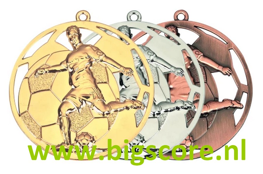 Voetbal Heer Medaille E4006 goud-zilver-brons Ø 50 mm compleet OP=OP!!